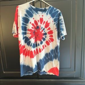 Red and Blue Tie-Dye T-Shirt